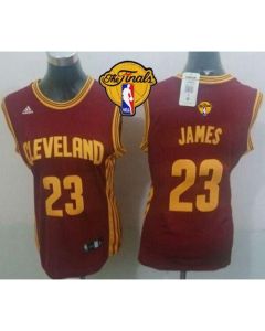 Cavaliers #23 LeBron James Red The Finals Patch Women's Road Stitched NBA Jersey