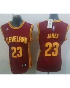 Cavaliers #23 LeBron James Red Women's Road Stitched NBA Jersey