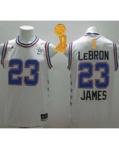 Cavaliers #23 LeBron James White 2015 All Star The Champions Patch Stitched NBA Jersey
