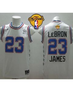 Cavaliers #23 LeBron James White 2015 All Star The Finals Patch Stitched NBA Jersey
