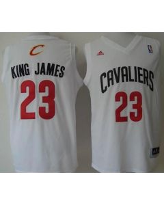 Cavaliers #23 LeBron James White "King James" Stitched NBA Jersey