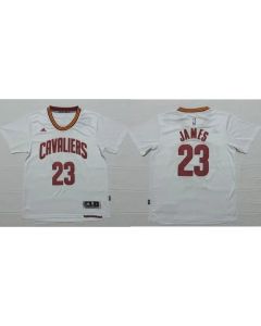 Cavaliers #23 LeBron James White Short Sleeve Stitched NBA Jersey
