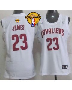 Cavaliers #23 LeBron James White The Finals Patch Women's Fashion Stitched NBA Jersey
