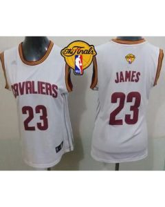 Cavaliers #23 LeBron James White The Finals Patch Women's Home Stitched NBA Jersey