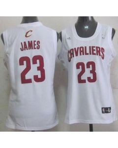 Cavaliers #23 LeBron James White Women's Fashion Stitched NBA Jersey