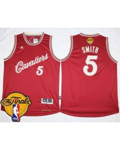 Cavaliers #5 J.R. Smith Red 2015-2016 Christmas Day The Finals Patch Stitched NBA Jersey