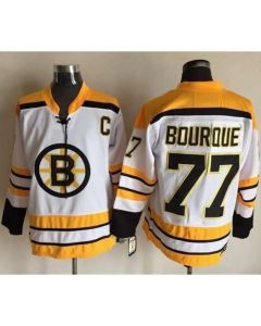 CCM Throwback Bruins #77 Ray Bourque White Stitched NHL Jersey