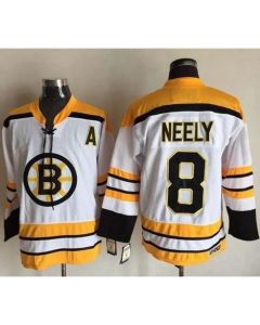 CCM Throwback Bruins #8 Cam Neely White Stitched NHL Jersey