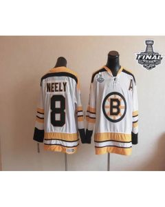 CCM Throwback Bruins Stanley Cup Finals Patch #8 Cam Neely White Stitched NHL Jersey