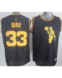 Celtics #33 Larry Bird Black Precious Metals Fashion Stitched NBA Jersey