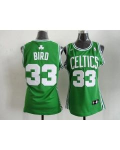 Celtics #33 Larry Bird Green Women's Road Stitched NBA Jersey