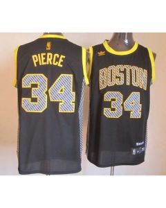 Celtics #34 Paul Pierce Black Electricity Fashion Embroidered NBA Jersey