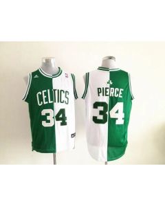 Celtics #34 Paul Pierce Green/White Split Fashion Embroidered NBA Jersey