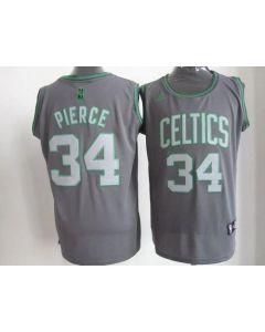 Celtics #34 Paul Pierce Grey Graystone Fashion Embroidered NBA Jersey