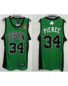 Celtics #34 Paul Pierce Stitched Green Black Number Final Patch NBA Jersey