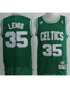 Celtics #35 Reggie Lewis Green Throwback Stitched NBA Jersey