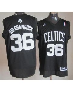 Celtics #36 Shaquille O'Neal Black Big Shamrock Stitched NBA Jersey