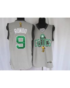 Celtics #9 Rajon Rondo Stitched Grey 2010 Finals Commemorative NBA Jersey