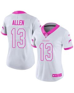 Chargers #13 Keenan Allen White/Pink Women's Stitched NFL Limited Rush Fashion Jersey