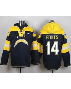 Chargers #14 Dan Fouts Navy Blue Player Pullover NFL Hoodie