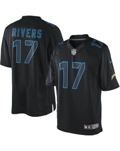 Chargers #17 Philip Rivers Black Men's Stitched NFL Impact Limited Jersey