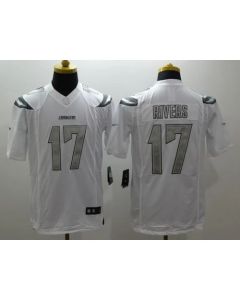 Chargers #17 Philip Rivers White Men's Stitched NFL Limited Platinum Jersey