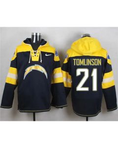 Chargers #21 LaDainian Tomlinson Navy Blue Player Pullover NFL Hoodie