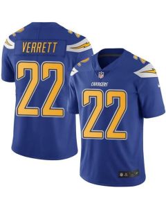 Chargers #22 Jason Verrett Electric Blue Youth Stitched NFL Limited Rush Jersey