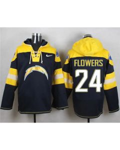 Chargers #24 Brandon Flowers Navy Blue Player Pullover NFL Hoodie
