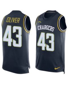 Chargers #43 Branden Oliver Navy Blue Team Color Men's Stitched NFL Limited Tank Top Jersey