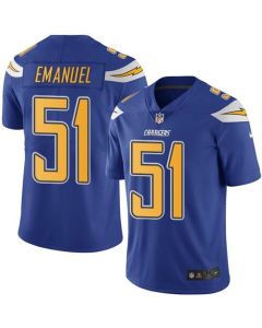 Chargers #51 Kyle Emanuel Electric Blue Men's Stitched NFL Limited Rush Jersey