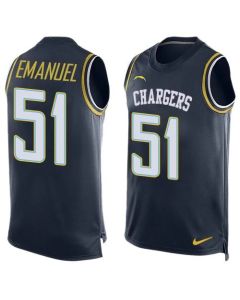 Chargers #51 Kyle Emanuel Navy Blue Team Color Men's Stitched NFL Limited Tank Top Jersey