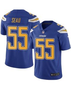 Chargers #55 Junior Seau Electric Blue Men's Stitched NFL Limited Rush Jersey
