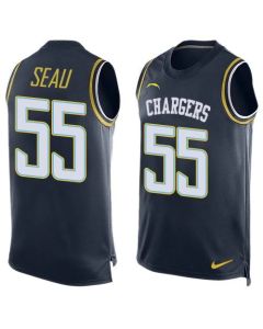 Chargers #55 Junior Seau Navy Blue Team Color Men's Stitched NFL Limited Tank Top Jersey