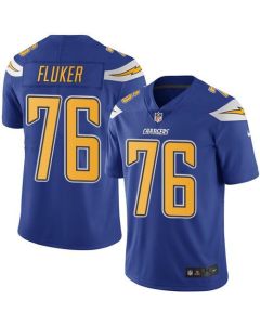 Chargers #76 D.J. Fluker Electric Blue Men's Stitched NFL Limited Rush Jersey