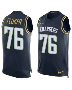Chargers #76 D.J. Fluker Navy Blue Team Color Men's Stitched NFL Limited Tank Top Jersey