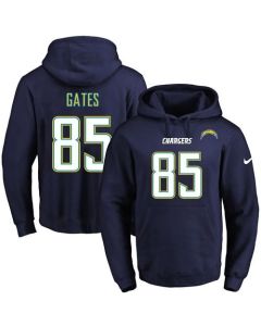 Chargers #85 Antonio Gates Navy Blue Name & Number Pullover NFL Hoodie