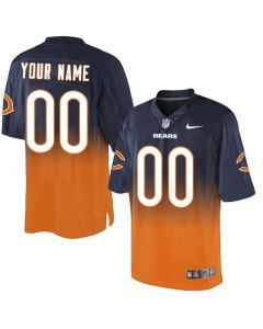 Chicago Bears Customized Navy Blue/Orange Men's Stitched Elite Fadeaway Fashion NFL Jersey