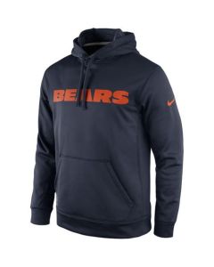 Chicago Bears KO Wordmark Performance Hoodie Navy Blue