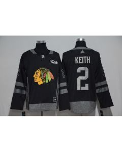 Chicago Blackhawks #2 Duncan Keith Black Men's 1917-2017 100th Anniversary Stitched NHL Jersey
