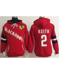 Chicago Blackhawks #2 Duncan Keith Red Women's Old Time Heidi NHL Hoodie