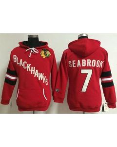 Chicago Blackhawks #7 Brent Seabrook Red Women's Old Time Heidi NHL Hoodie