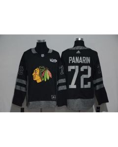 Chicago Blackhawks #72 Artemi Panarin Black Men's 1917-2017 100th Anniversary Stitched NHL Jersey
