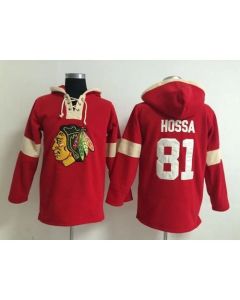 Chicago Blackhawks #81 Marian Hossa Red Pullover NHL Hoodie