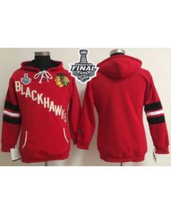 Chicago Blackhawks Blank Red Women's Old Time Heidi 2015 Stanley Cup NHL Hoodie