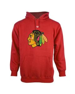 Chicago Blackhawks Old Time Hockey Big Logo with Crest Pullover Hoodie Red