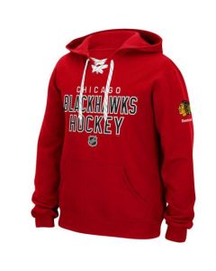 Chicago Blackhawks Reebok Stitch Em Up Lace Hoodie Red