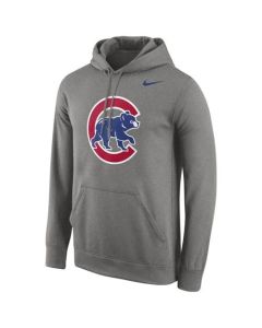 Chicago Cubs Logo Performance Pullover Gray MLB Hoodie