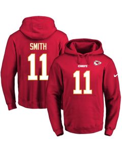 Chiefs #11 Alex Smith Red Name & Number Pullover NFL Hoodie