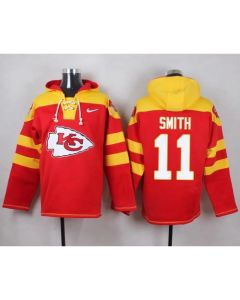 Chiefs #11 Alex Smith Red Player Pullover NFL Hoodie